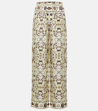 Pantalon ample imprimé en soie | Tory Burch