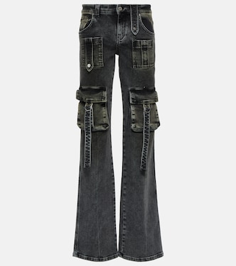 Low-rise denim cargo pants | Blumarine