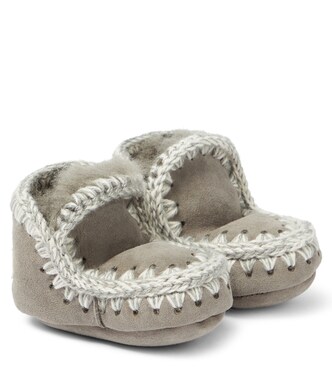 Baby shearling-lined suede booties | Mou Kids
