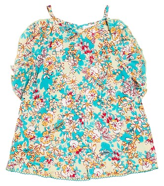 Alida floral ruffled top | Poupette St Barth Kids