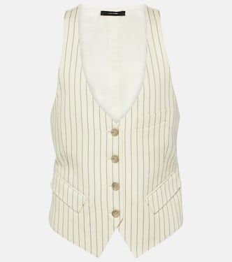 Pinstripe wool and silk-blend vest | Tom Ford
