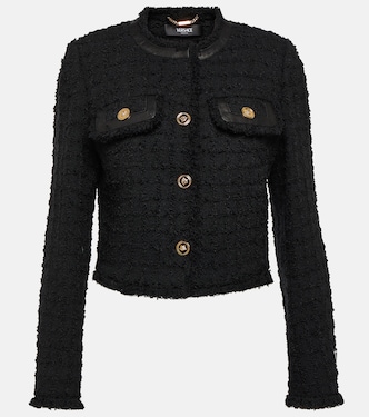 Chaqueta cropped de bouclé | Versace