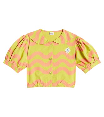 Wave printed cotton blouse | Jellymallow