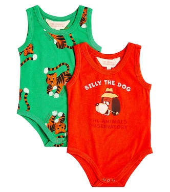 Baby set of 2 printed cotton bodysuits | The Animals Observatory