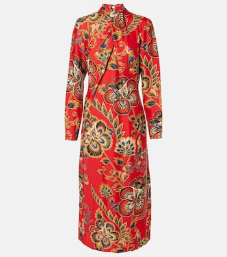 Vestido midi floral drapeado | Farm Rio