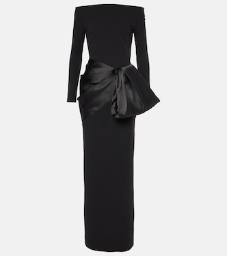 Kori off-shoulder bow-detail gown | Solace London
