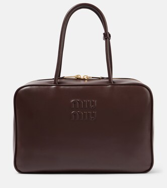 Beau Large leather tote bag | Miu Miu