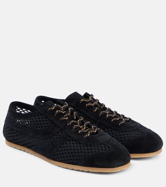 Suede-trimmed mesh sneakers  | Dries Van Noten