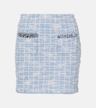 Minifalda de tweed adornada a cuadros | Self-Portrait