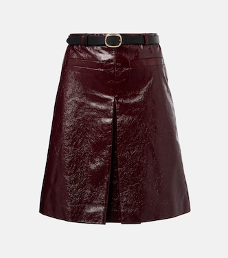 Belted patent leather miniskirt | Self-Portrait