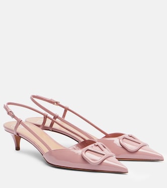 VLogo patent leather slingback pumps | Valentino Garavani