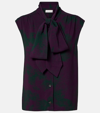 Printed tie-neck top | Dries Van Noten