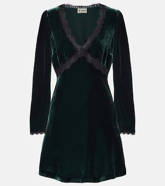 Macie lace-trimmed velvet minidress | Rixo