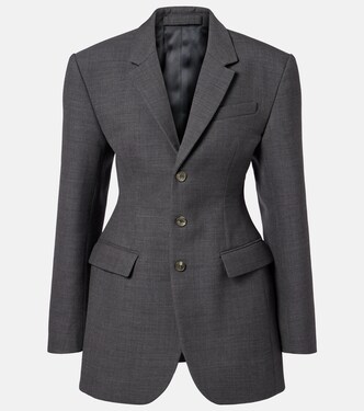 Peplum virgin wool blazer | Wardrobe.NYC