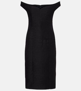 Bonny wool and linen-blend midi dress | Calvin Klein Collection