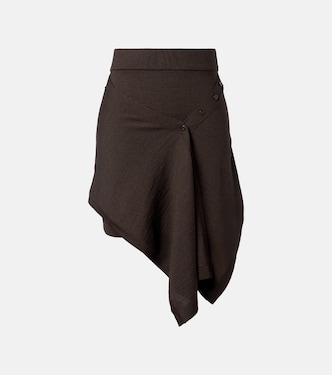 Asymmetric wool-blend miniskirt | Lemaire