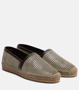 Espadrilles aus Leder und Veloursleder | Brunello Cucinelli