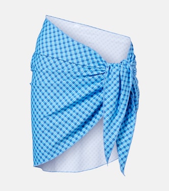 Draped plaid beach cover-up | Montce