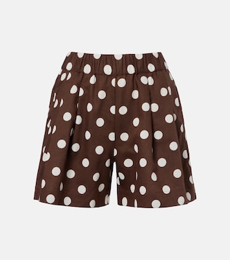 Zurich polka-dot linen and cotton shorts | Asceno