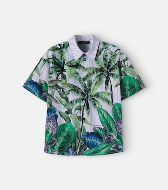 Printed striped cotton shirt | Dolce&Gabbana Kids