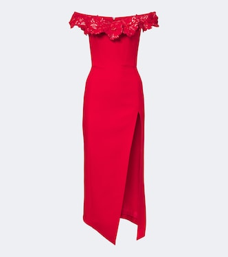 Off-shoulder wool-blend bustier dress | David Koma