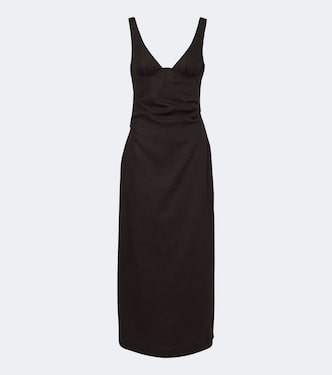 Draped linen midi dress | SIR