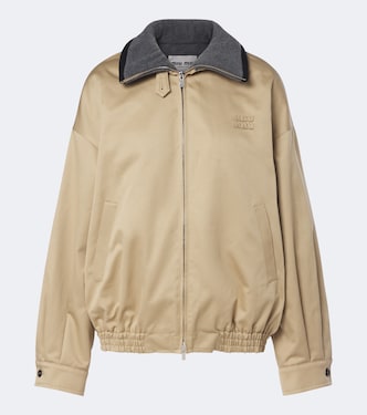 Padded cotton twill blouson jacket | Miu Miu