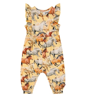 Baby Fallon printed cotton-blend playsuit | Molo