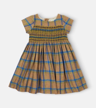Duchesse checked linen dress | Bonpoint