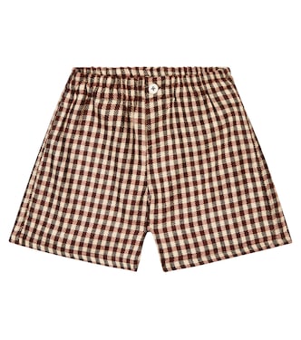 Alastar checked wool shorts | Caramel
