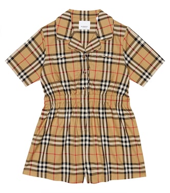 Vintage Check cotton-blend playsuit | Burberry Kids