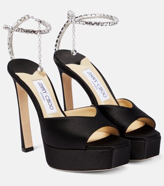 Sandali Saeda 125 in raso con plateau | Jimmy Choo