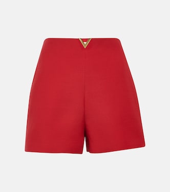 High-Rise Shorts VGold aus Crepe Couture | Valentino