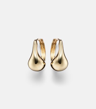 Pendientes de aro Droplet de oro de 10 ct | Stone and Strand