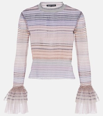 Printed sheer tulle top | Susan Fang