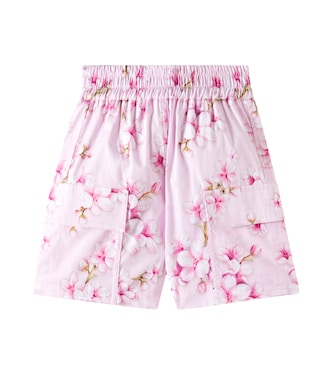 Floral cotton poplin shorts | Monnalisa