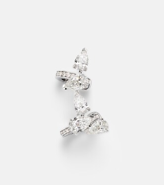 Serti Sur Vide 18kt white gold single ear cuff with diamonds | Repossi