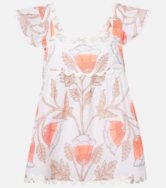 Printed scalloped cotton top | Juliet Dunn