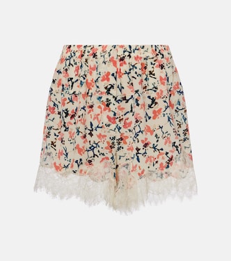 Noella floral lace-trimmed silk shorts | Ulla Johnson