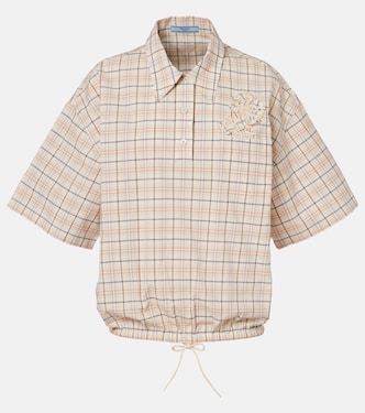 Checked cotton poplin top | Prada