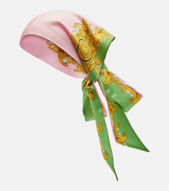 Printed silk twill scarf | Versace