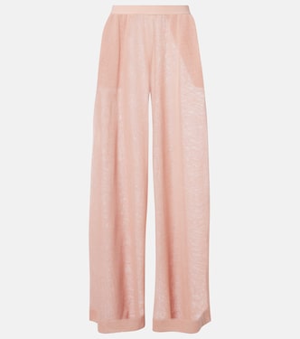 Semi-sheer linen and silk wide-leg pants | Alaïa