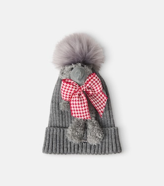 Teddy Bear bow-detail beanie | Monnalisa