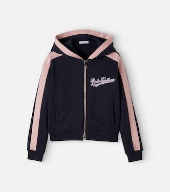 Logo cotton jersey zip-up hoodie | Dolce&Gabbana Kids