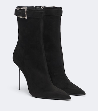 Verzierte Ankle Boots Lidia aus Veloursleder | Paris Texas