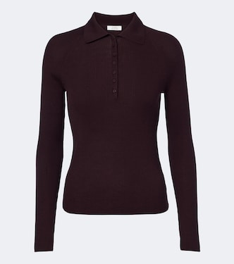 Ribbed-knit wool and silk polo sweater | Vince