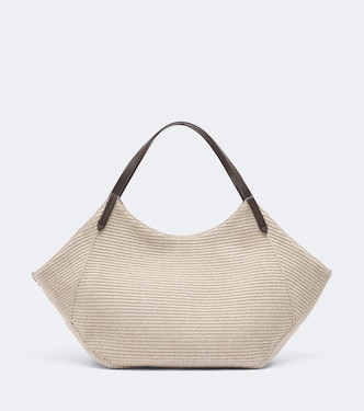 Reversible raffia-effect shopper | Brunello Cucinelli