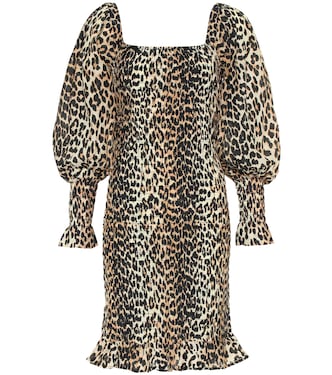 Robe imprimée en coton et soie | Ganni