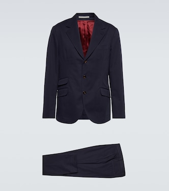 Cotton and cashmere gabardine suit | Brunello Cucinelli