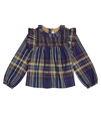 Domitille tartan cotton blouse | Bonpoint